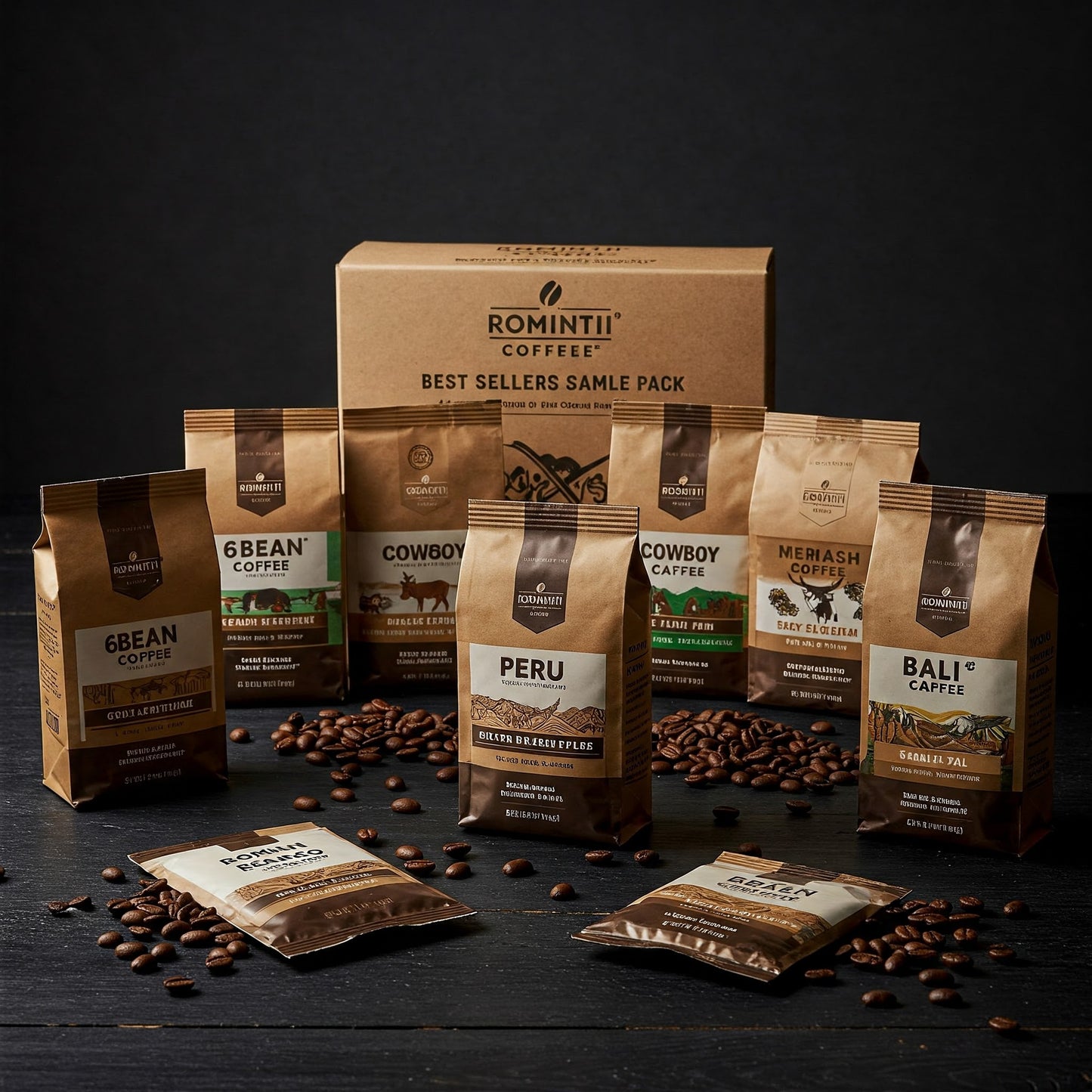 Best Sellers Sample Pack: 6Bean, Cowboy, Breakfast, Peru, Mexico, Bali